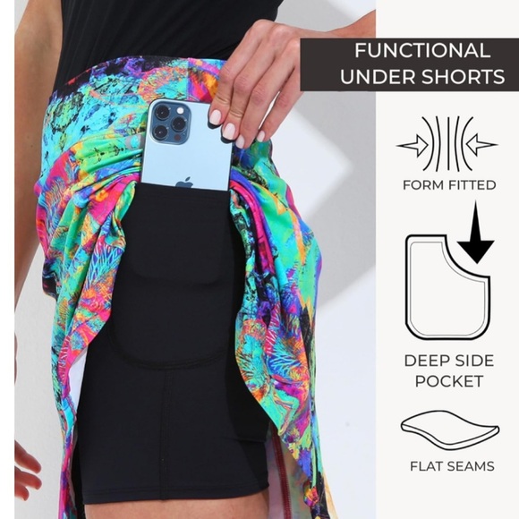 Donna Jo Ultimate A-Line Activeware Blue Multi Dri Fit Skort Size Medium - Picture 3 of 14